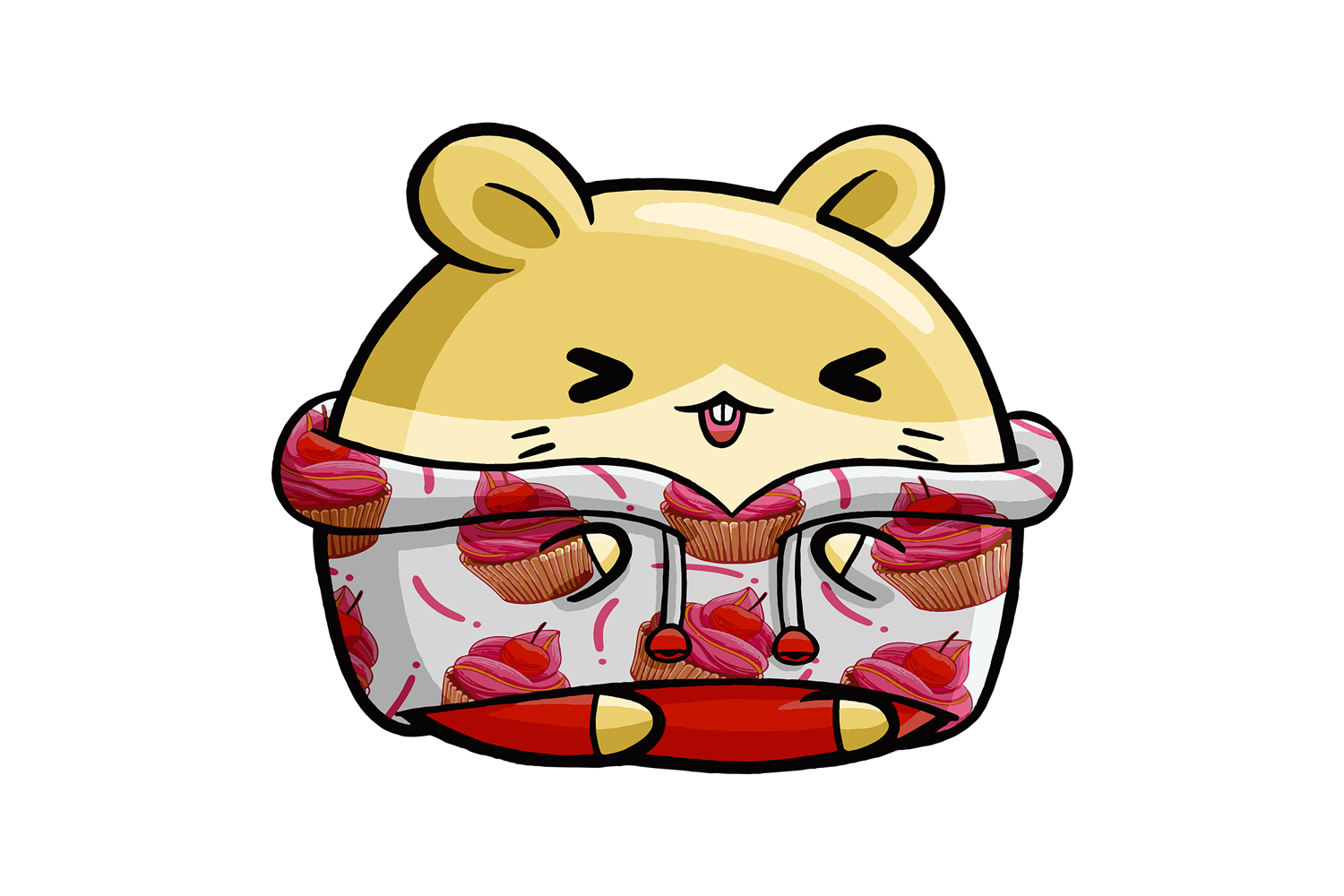 Cute Hamster Dessert Cartoon 02