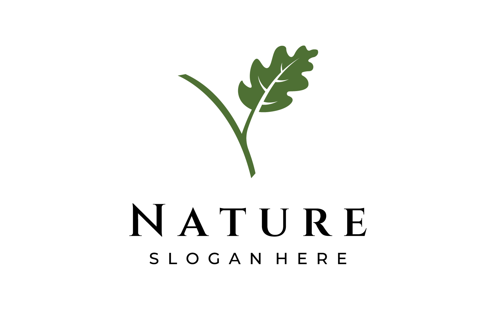 Oak leaf nature logo vector 5