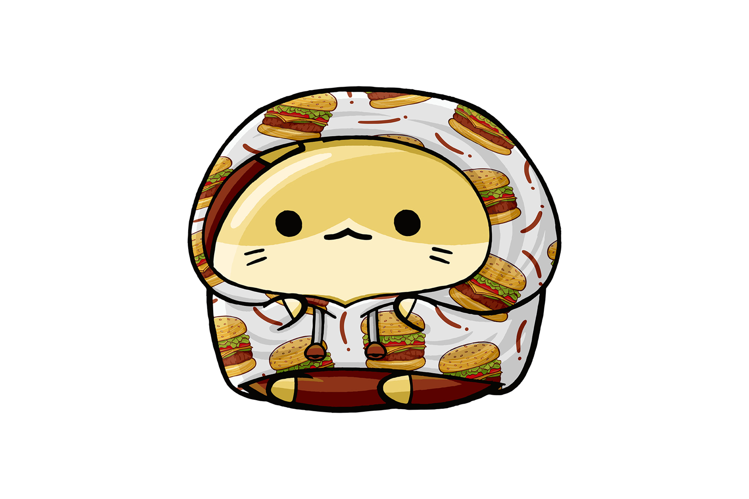 Cute Hamster Fast Food Cartoon 02
