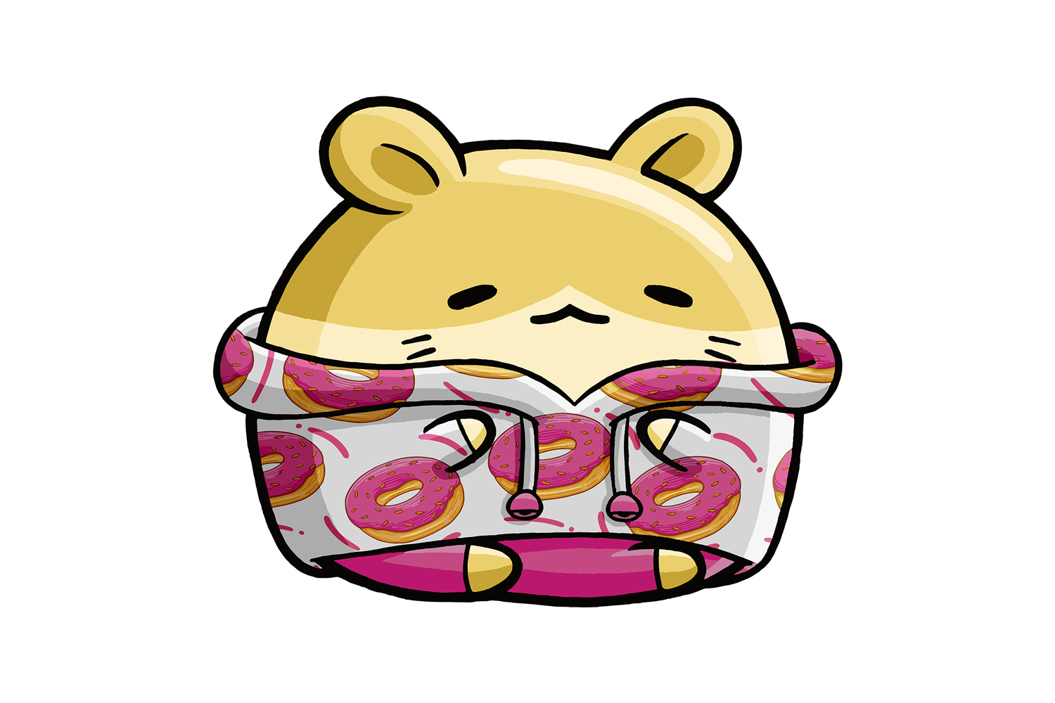 Cute Hamster Dessert Cartoon 03