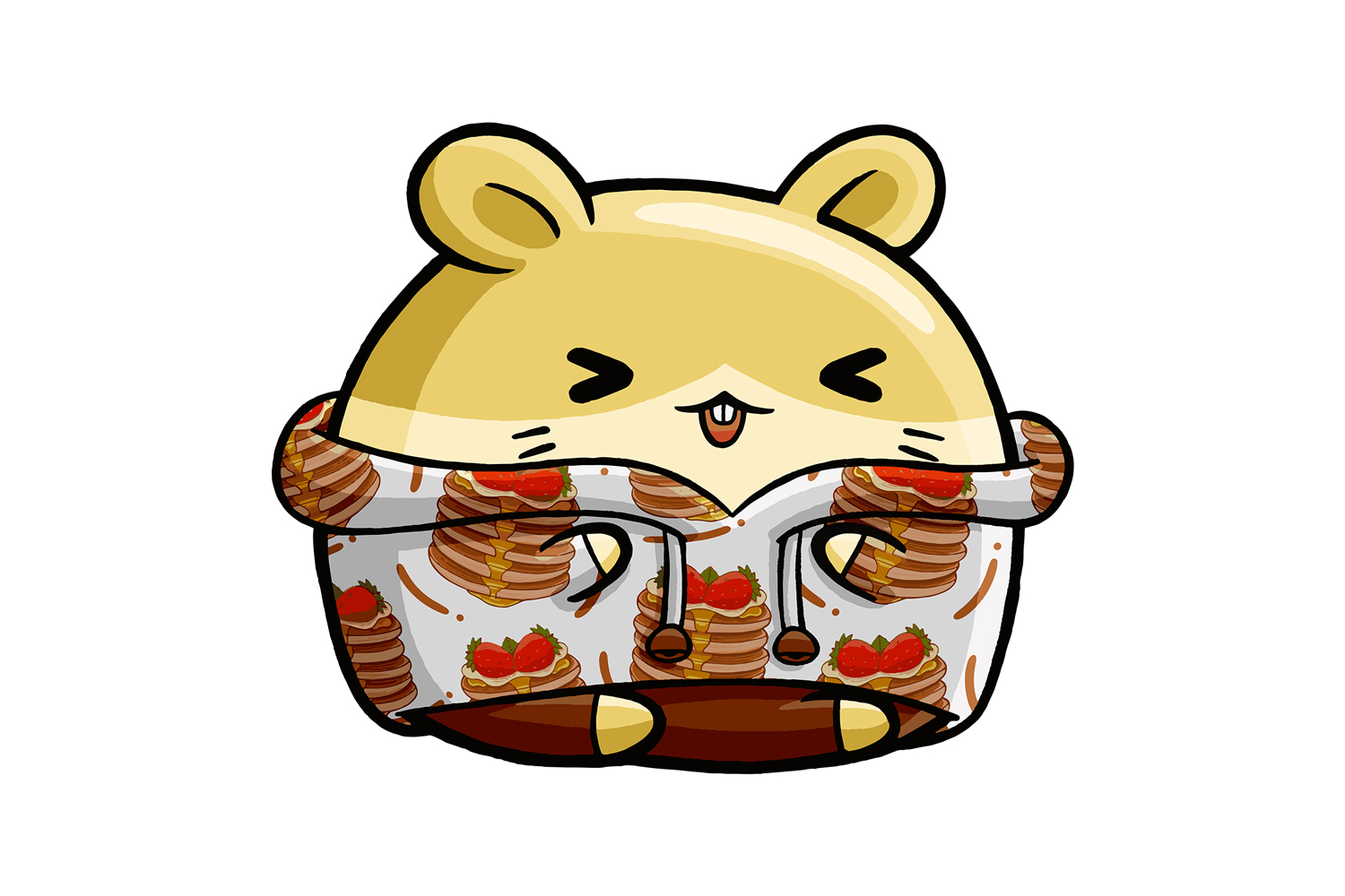 Cute Hamster Dessert Cartoon 05