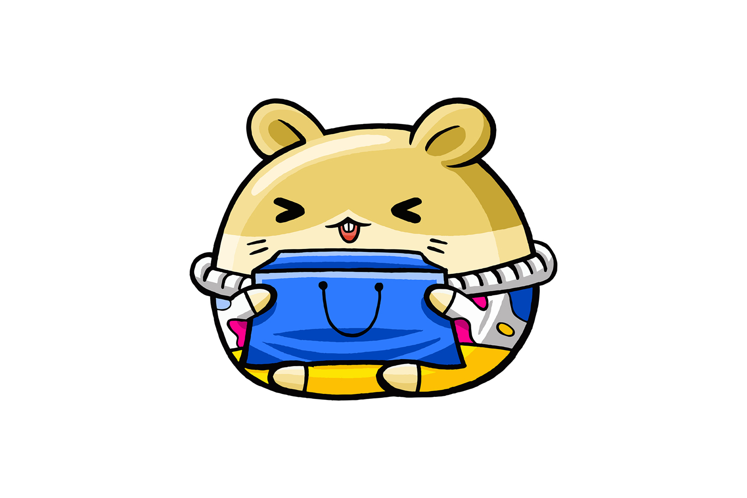 Cute Hamster Shopper Cartoon 01