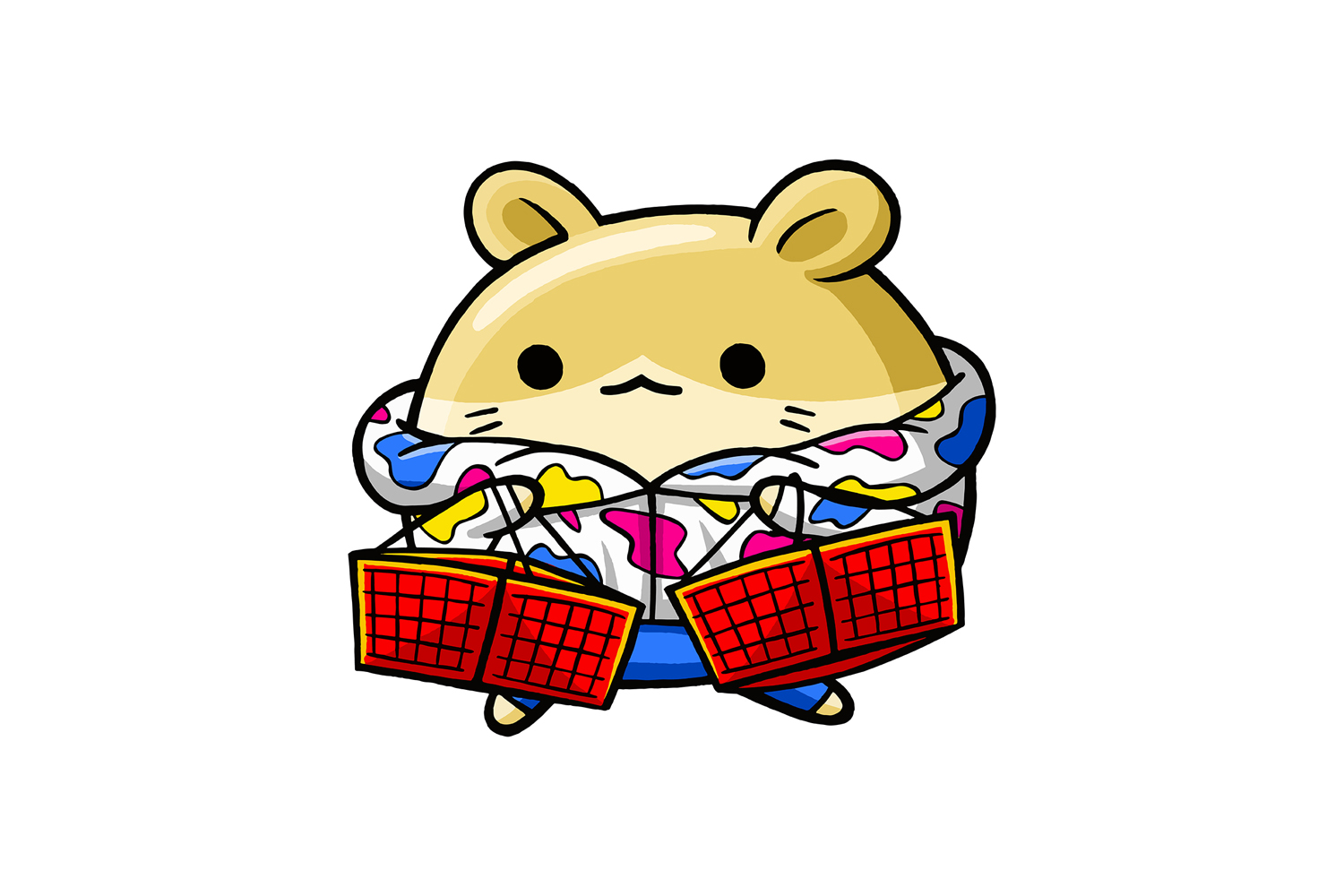 Cute Hamster Shopper Cartoon 02