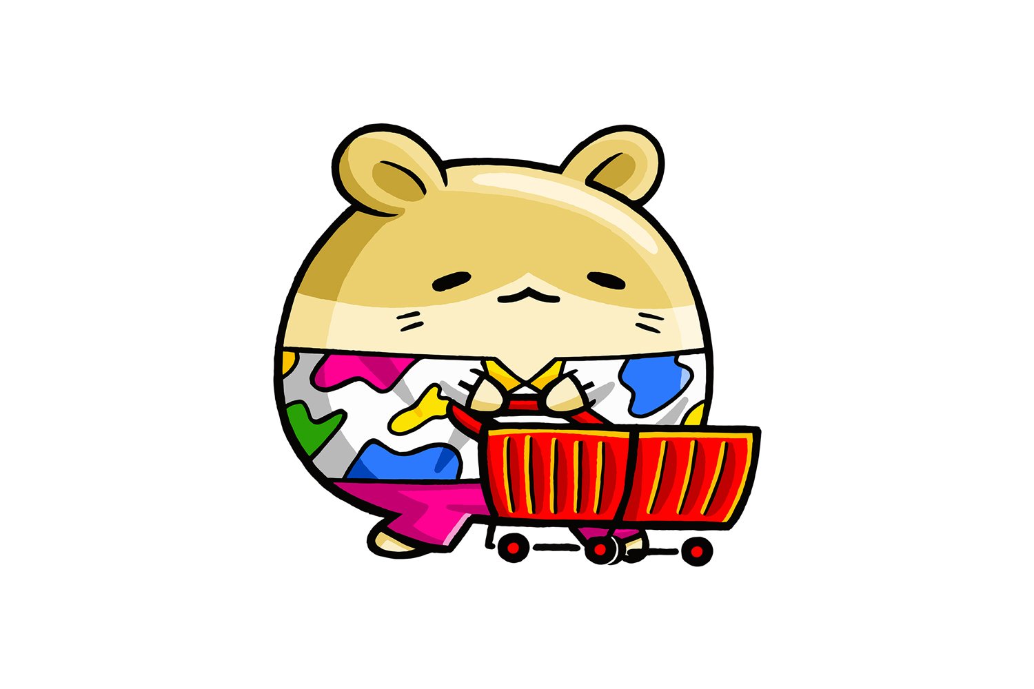 Cute Hamster Shopper Cartoon 03