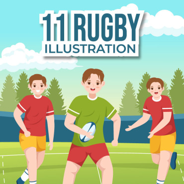 Football Rugby Illustrations Templates 308525