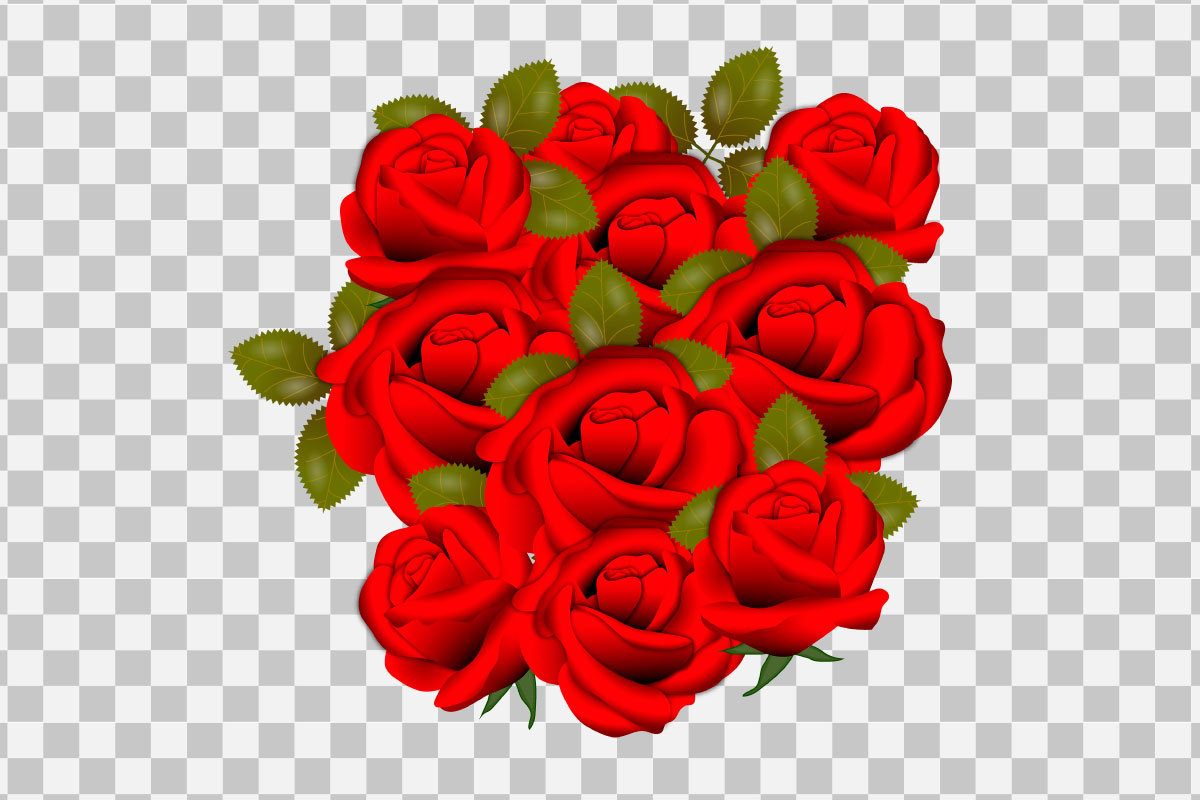 vector rose realistic rose leaf and bud with red flowers