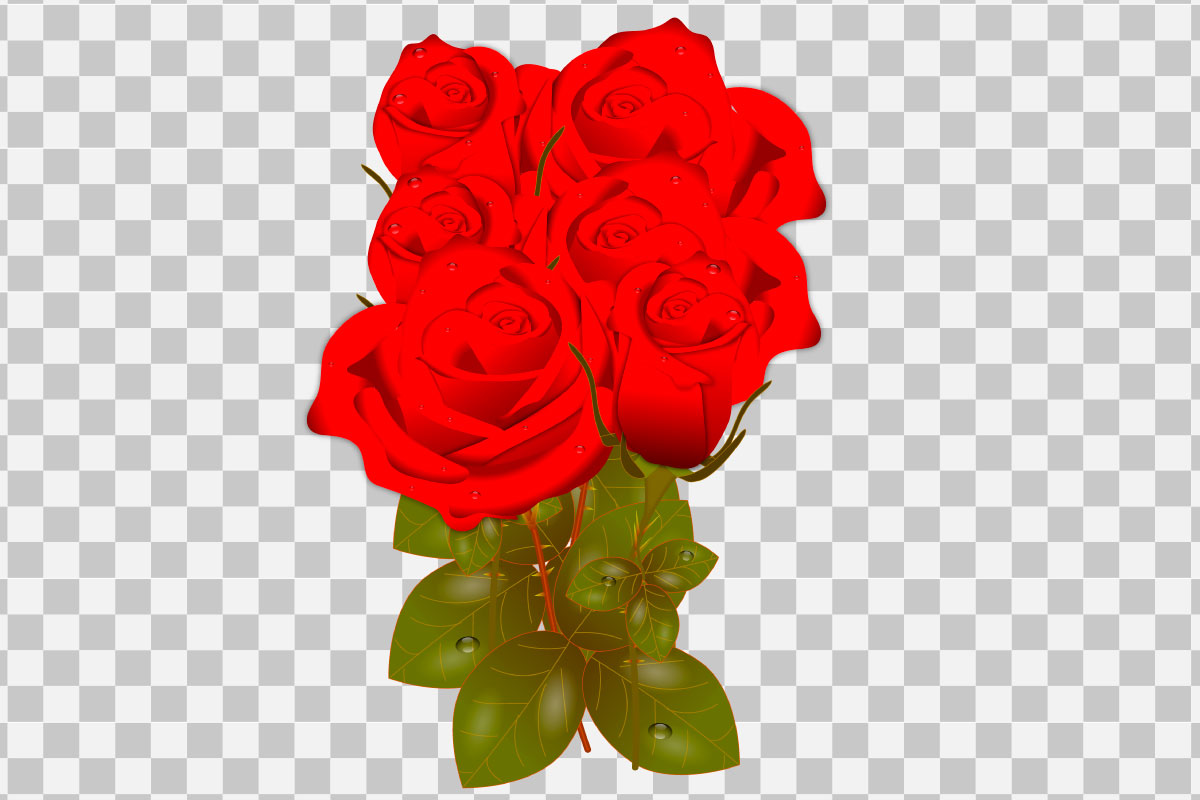 vector rose realistic rose leaf and bud with red flowers style