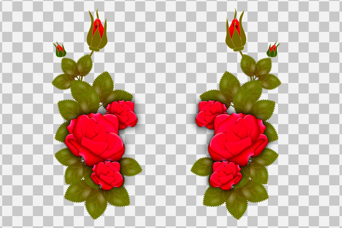 vector rose realistic rose leaf and bud with red flowers idea