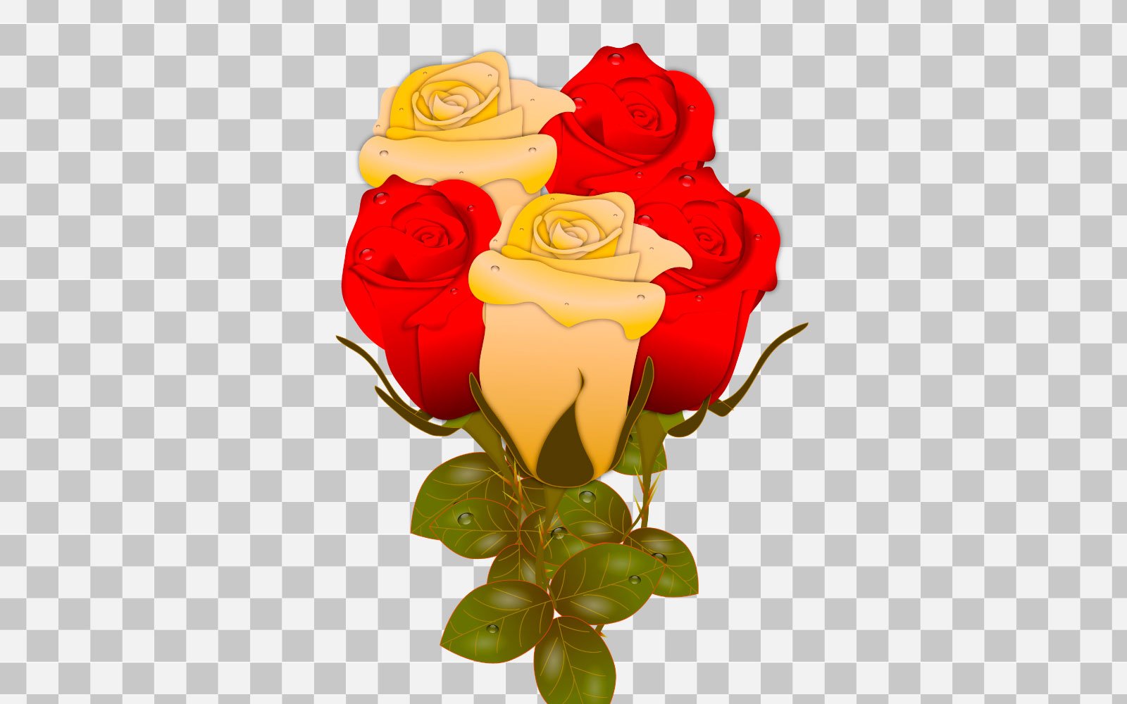 Red rose realistic rose bouquet  with red flower