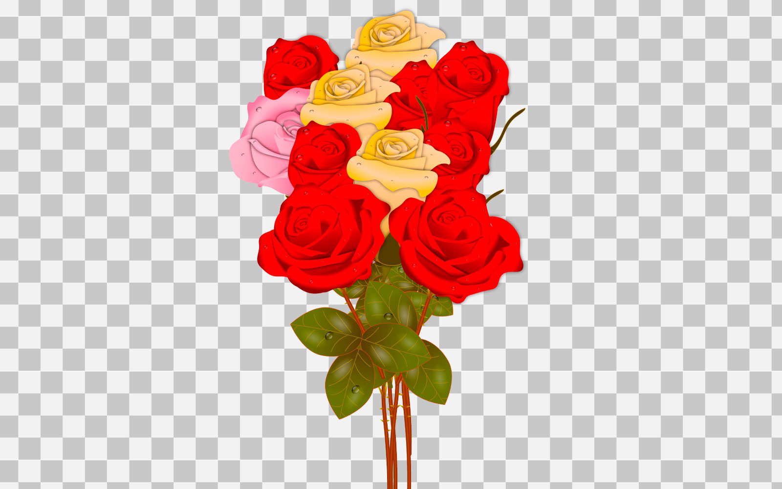 vector red rose realistic rose bouquet  with red flowers style