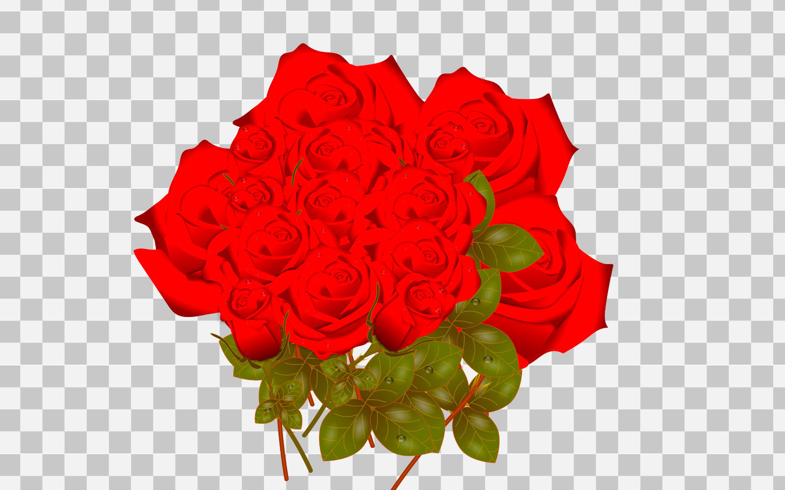vector red rose realistic rose bouquet  with red flower illustration idea