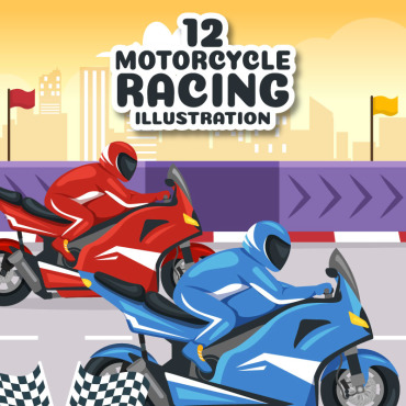 Racing Motorcycle Illustrations Templates 308782