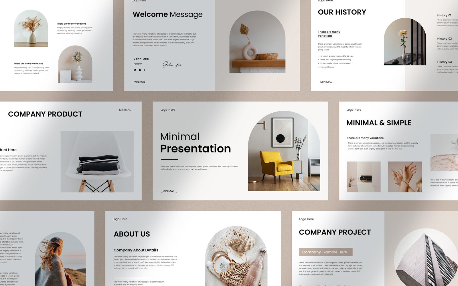 Clean Minimal Presentation Template Layout