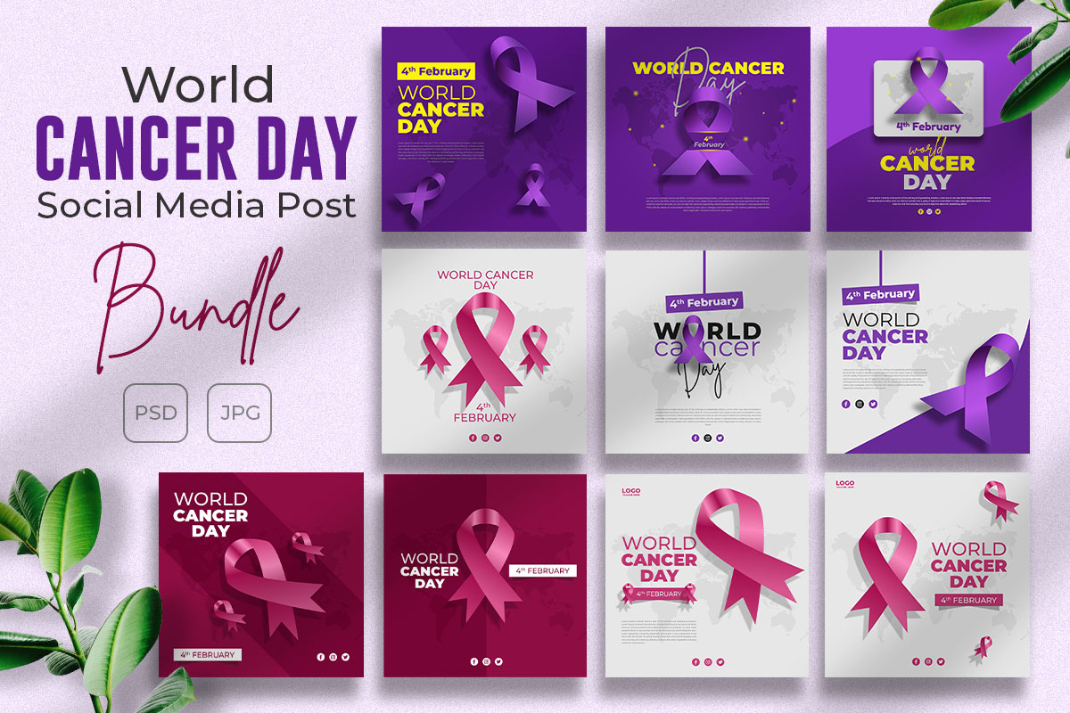 World Cancer Day Social Media Post Bundle