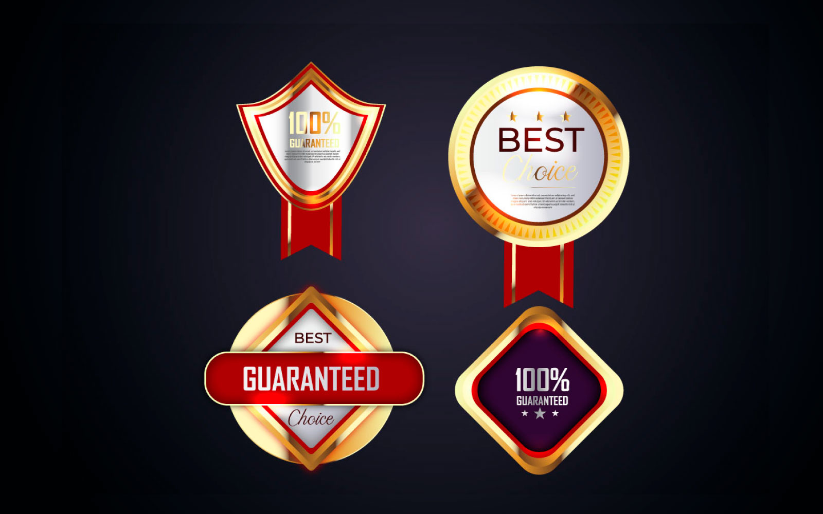 Badge luxury premium quality labels set collection  concept