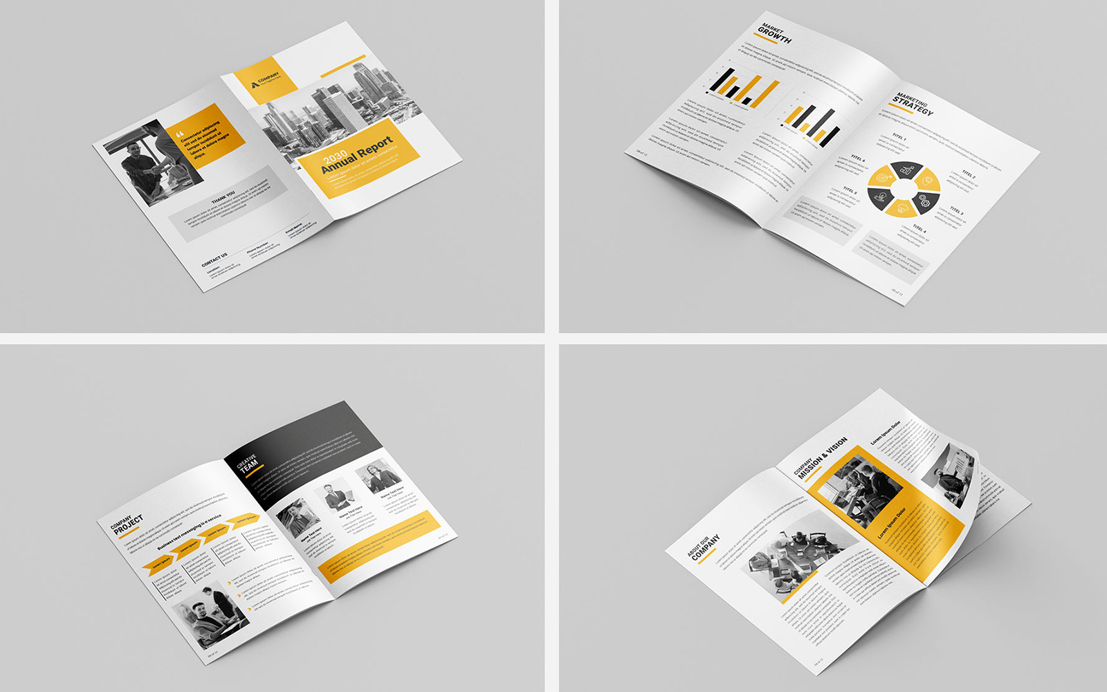 Business Annual Report Template or Corporate Brochure Layout Design