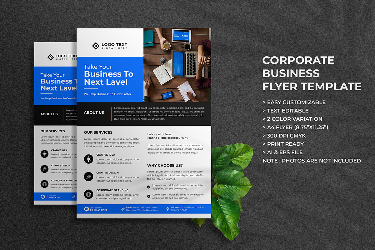 Modern business corporate flyer template design