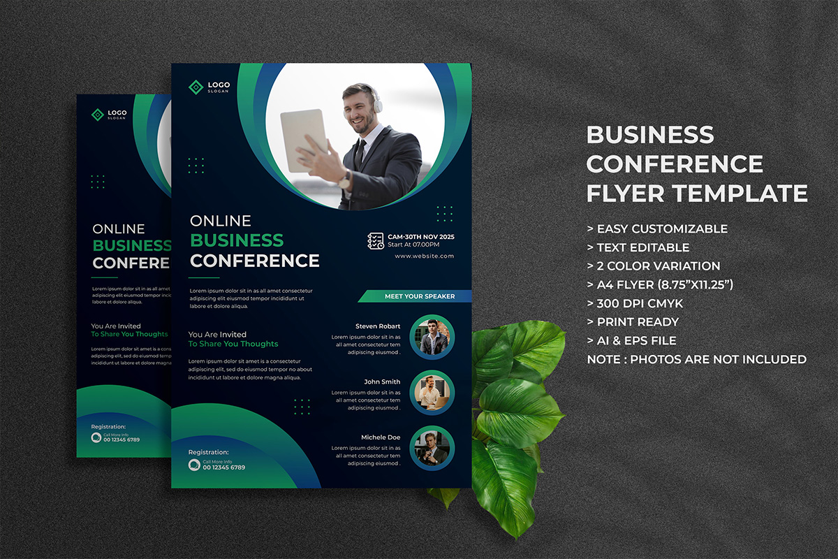 Corporate Business Conference Webinar Flyer Template