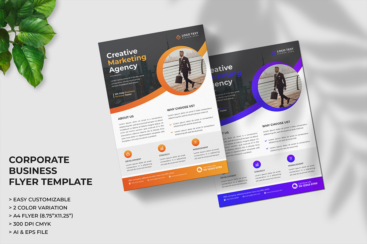 Creative Corporate Marketing Agency Flyer Template Design