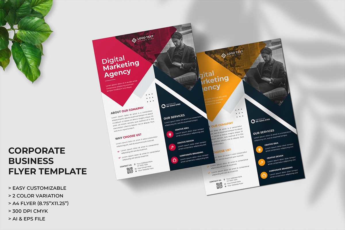 Corporate business flyer template and Marketing agency flyer design