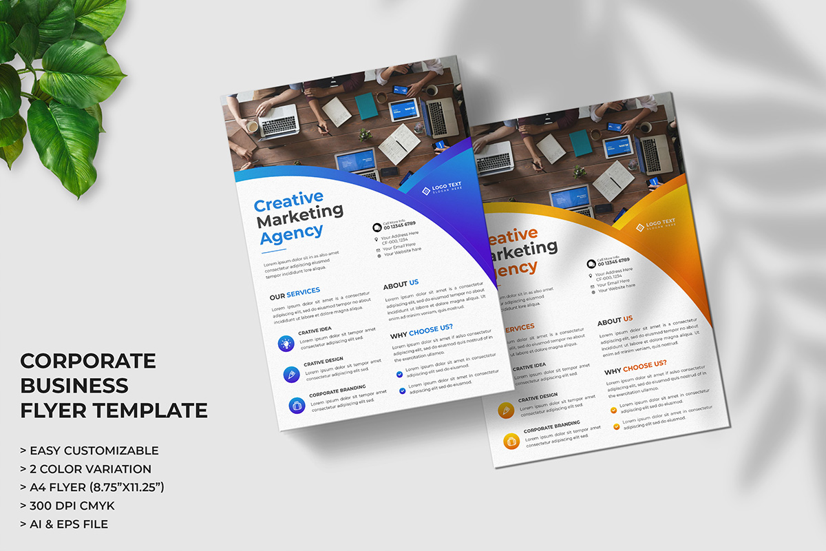 Corporate Business Flyer Template and Marketing Agency Flyer Layout