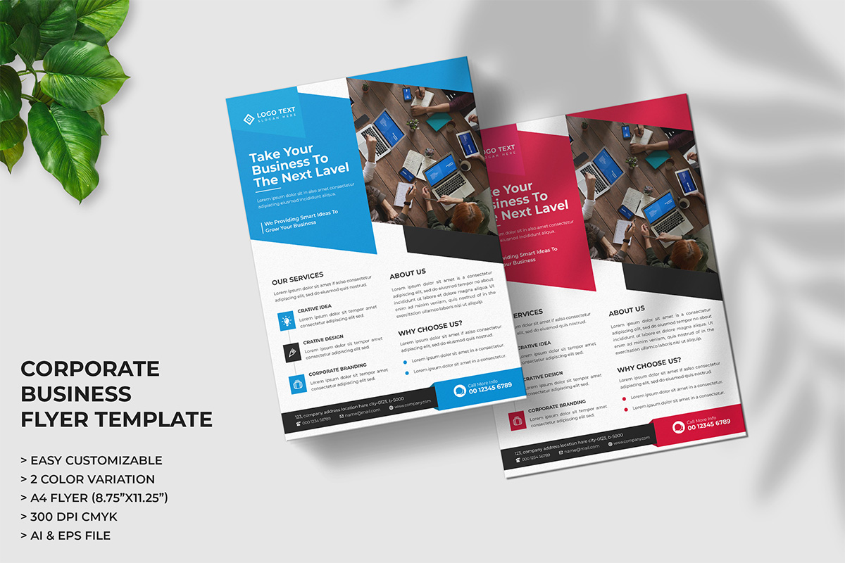 Corporate business multipurpose flyer template design