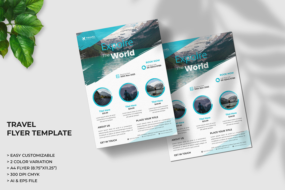 Travel Agency Flyer Template Design