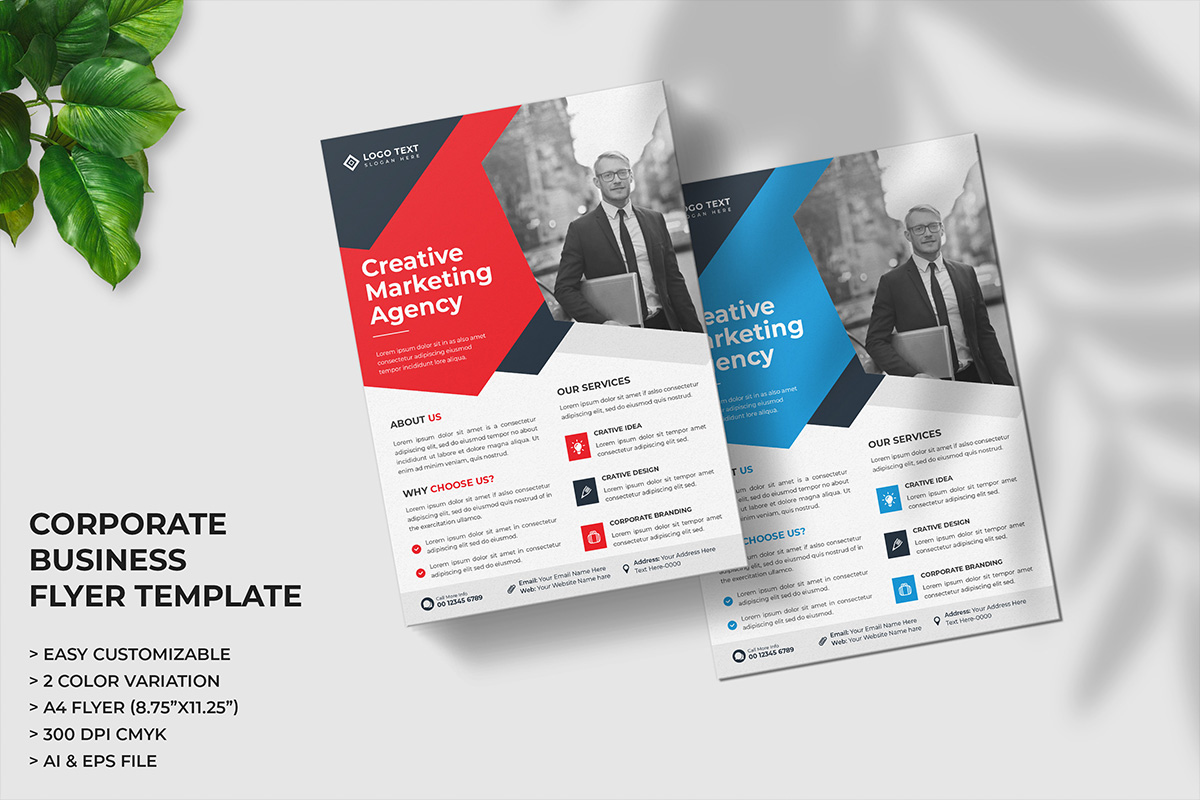 Business Flyer Template and Marketing Agency Flyer layout