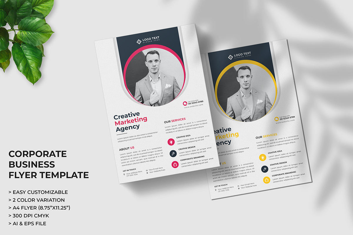 Modern Corporate Business A4 Flyer Template Design