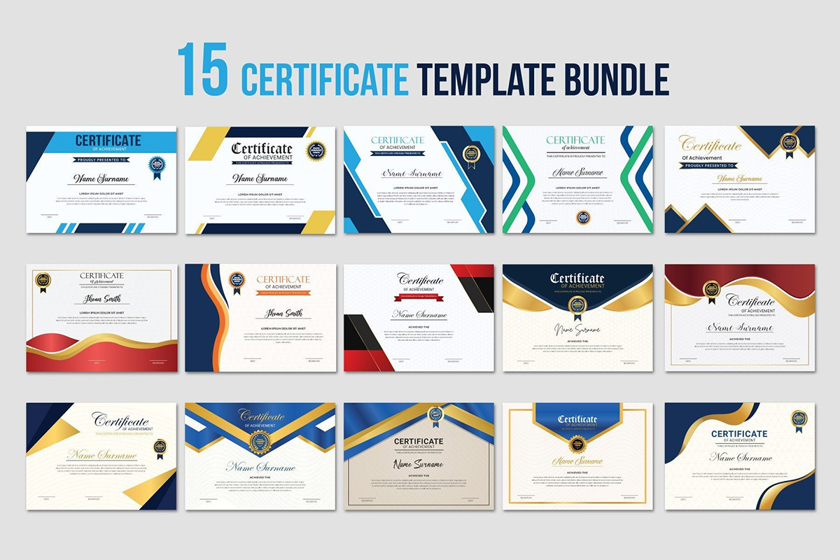 Professional Creative Corporate Business Certificate template bundle and Brand Award Certificate