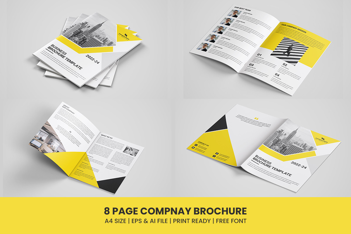 Minimal company profile brochure. multipage business brochure template