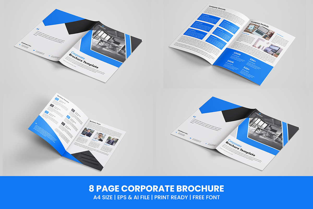 Minimal company profile brochure layout. multipage business brochure template