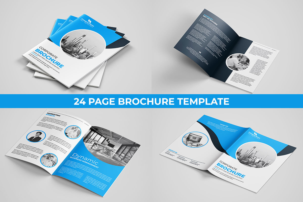 Corporate multipage business brochure template design minimal company profile layout