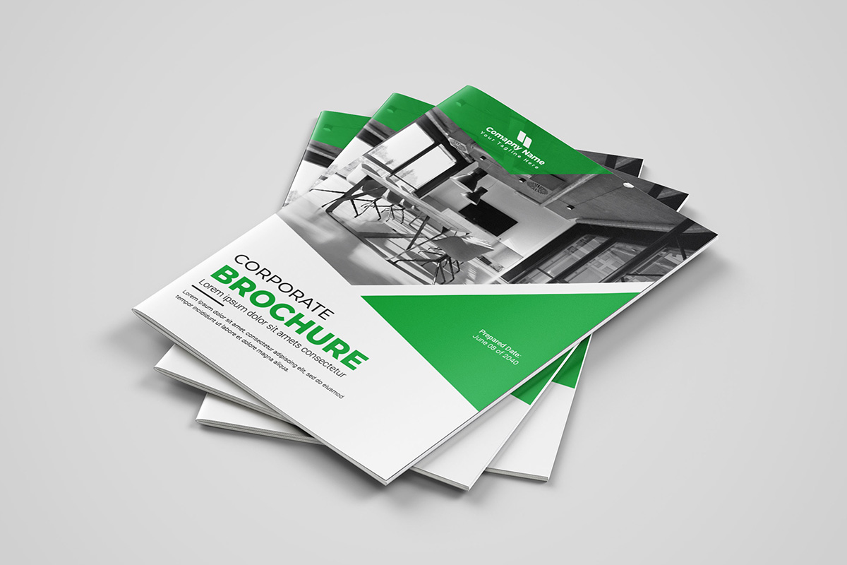 Multipage corporate business brochure template design. minimal company profile layout