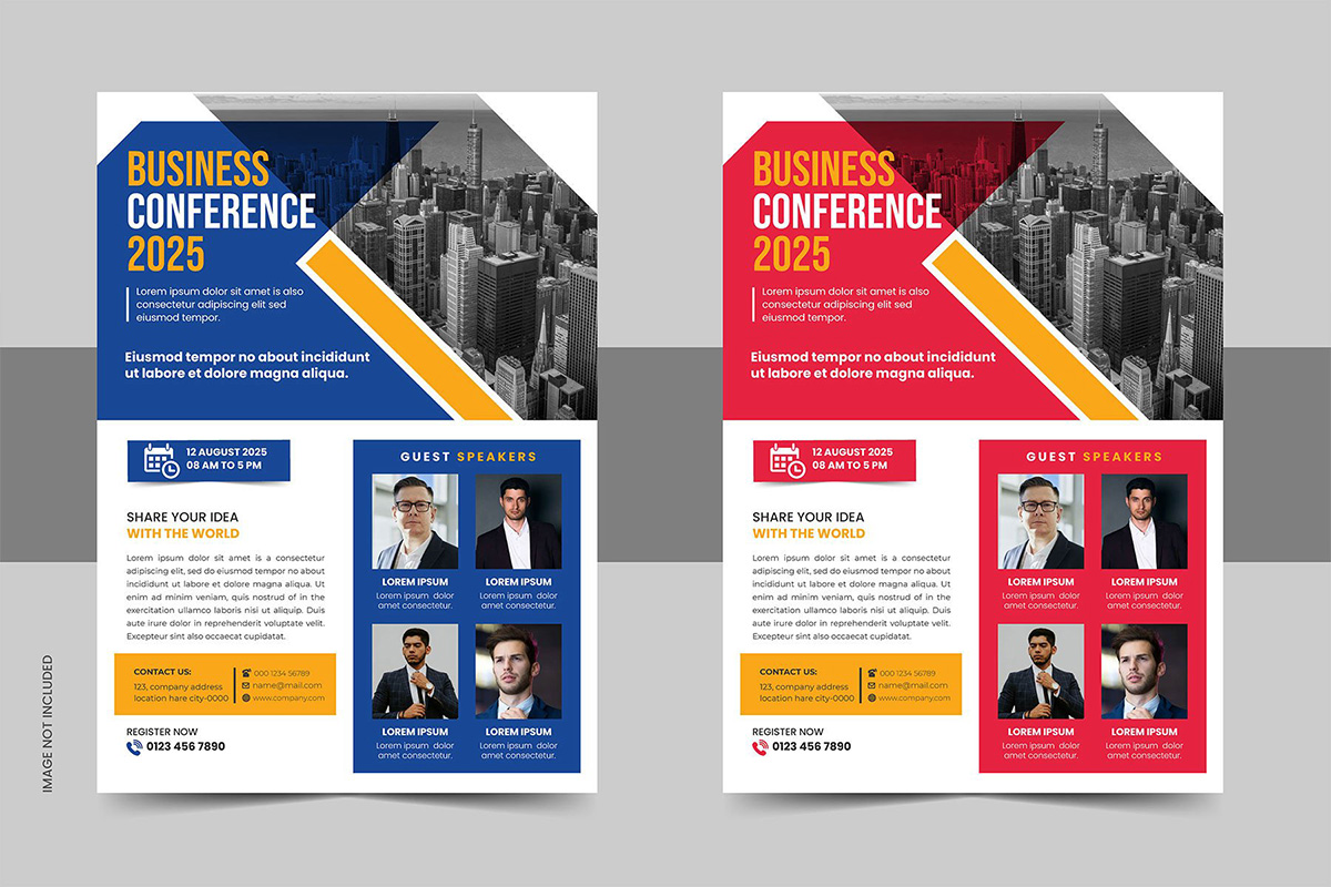 Corporate annual business conference flyer template design