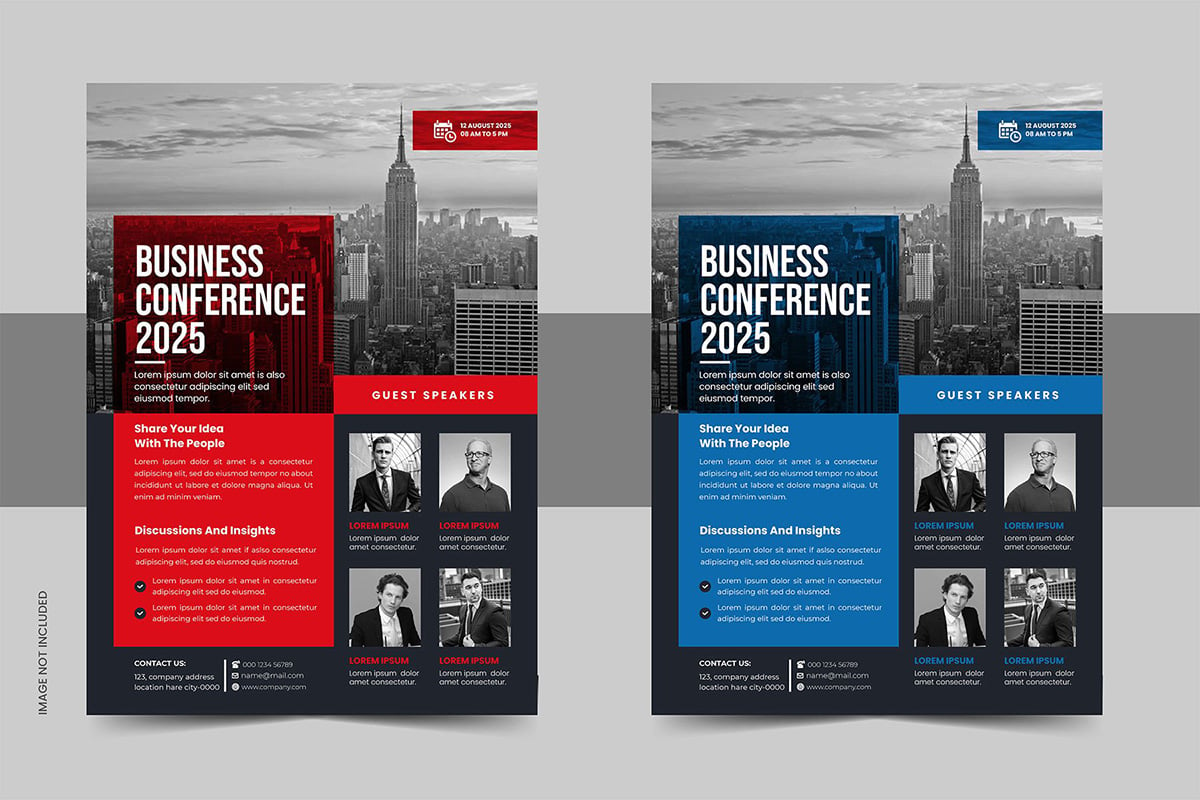 Corporate business conference flyer template. Digital marketing agency flyer design