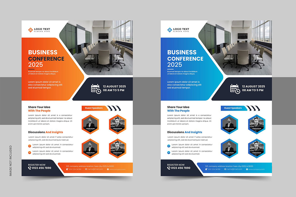 Modern Corporate Business Conference Flyer Template and Event Flyer Poster