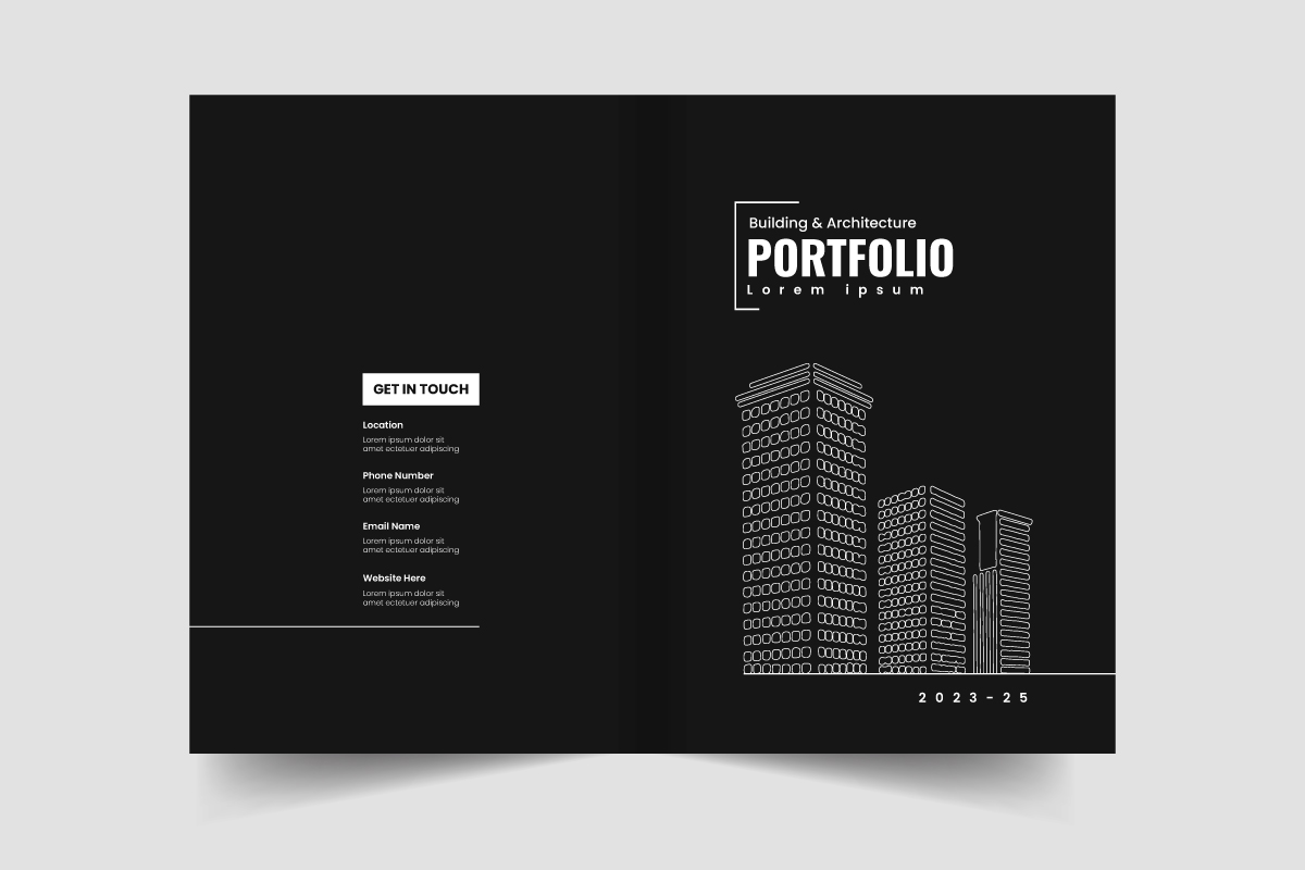 Building and architecture brochure cover template and Brand guideline book cover layout.