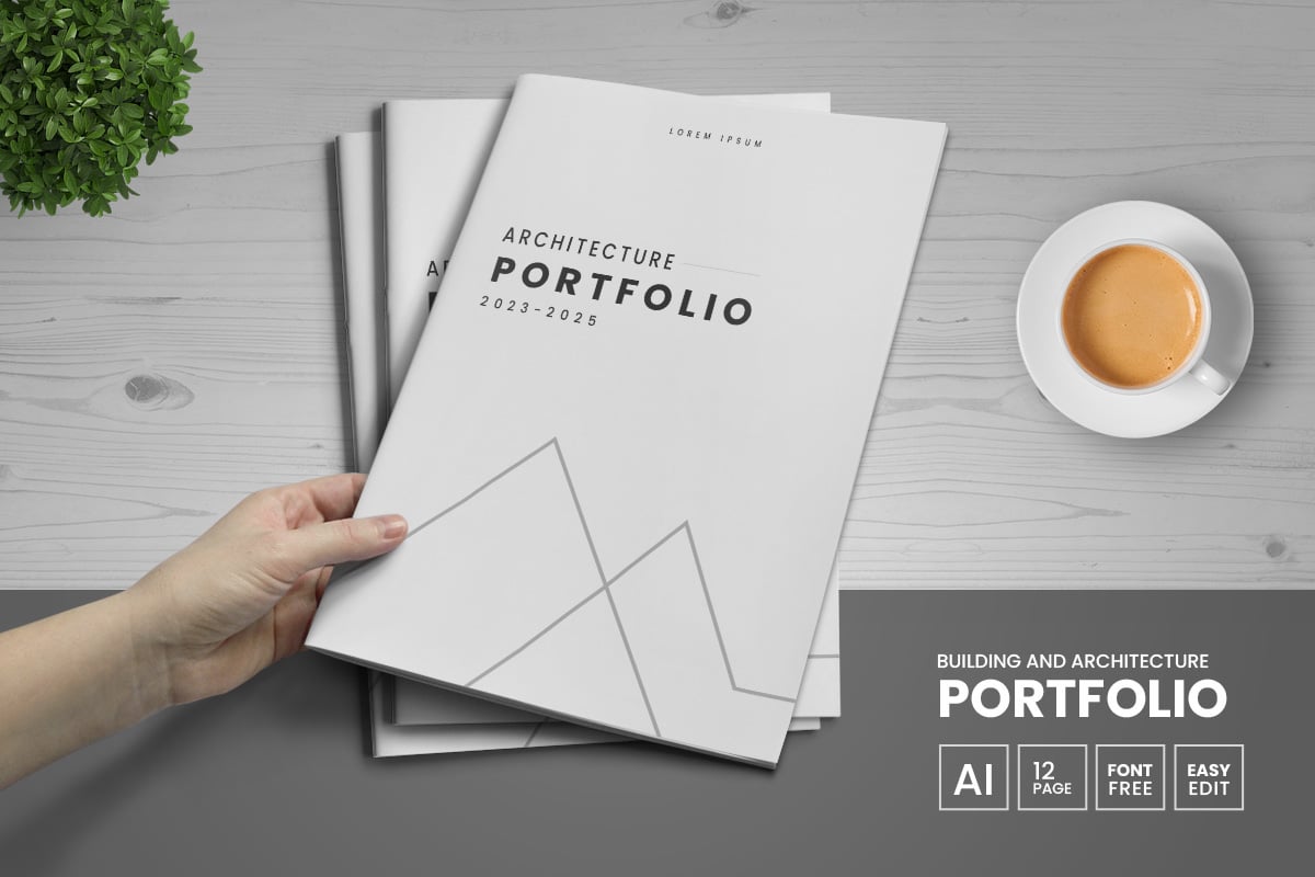 Building and architecture portfolio template and Brand guideline brochure layout