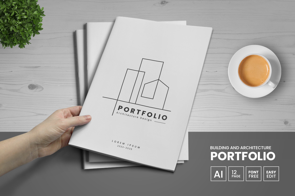 Modern building and architecture portfolio template and Brand guideline template