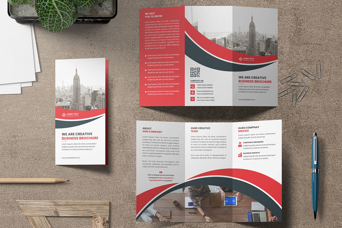 Corporate business trifold brochure template design