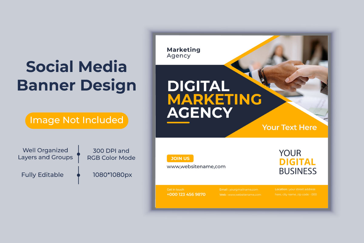 Corporate Digital Marketing Agency Social Media Post Banner Vector Design