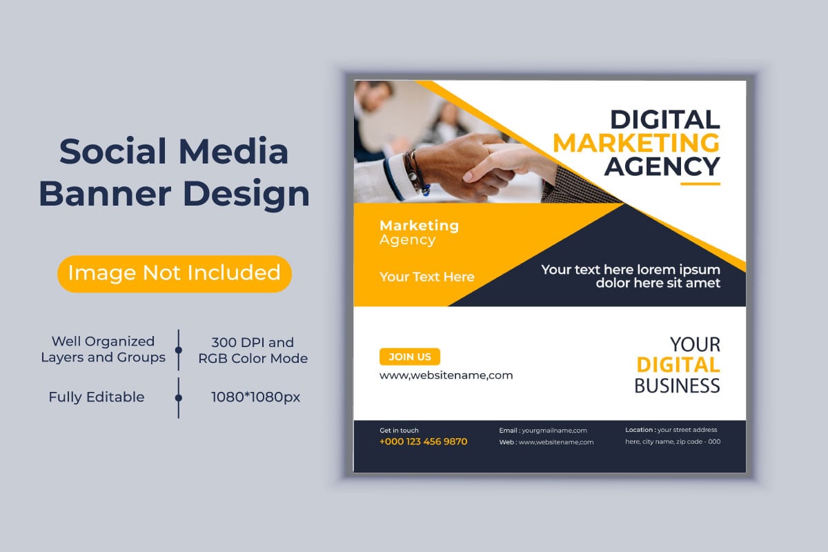 Corporate Digital Marketing Agency Social Media Post Banner Design