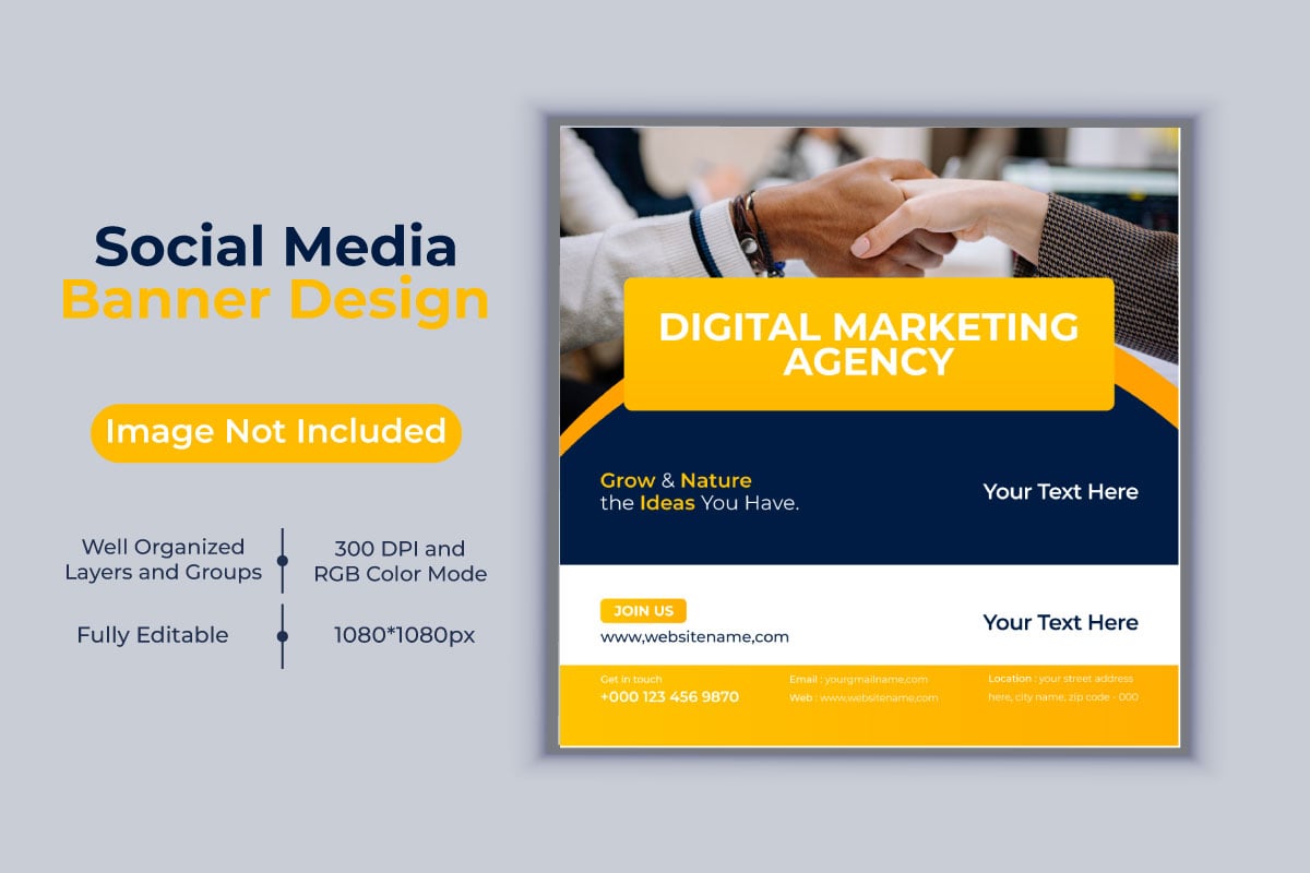 Creative New Idea Digital Marketing Agency Template Design For Social Media Post