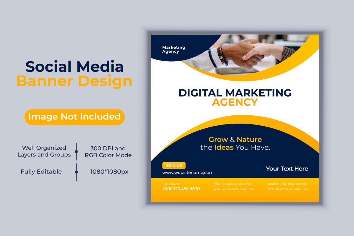 Creative Idea Digital Marketing Agency Template Design For Social Media Post Banner