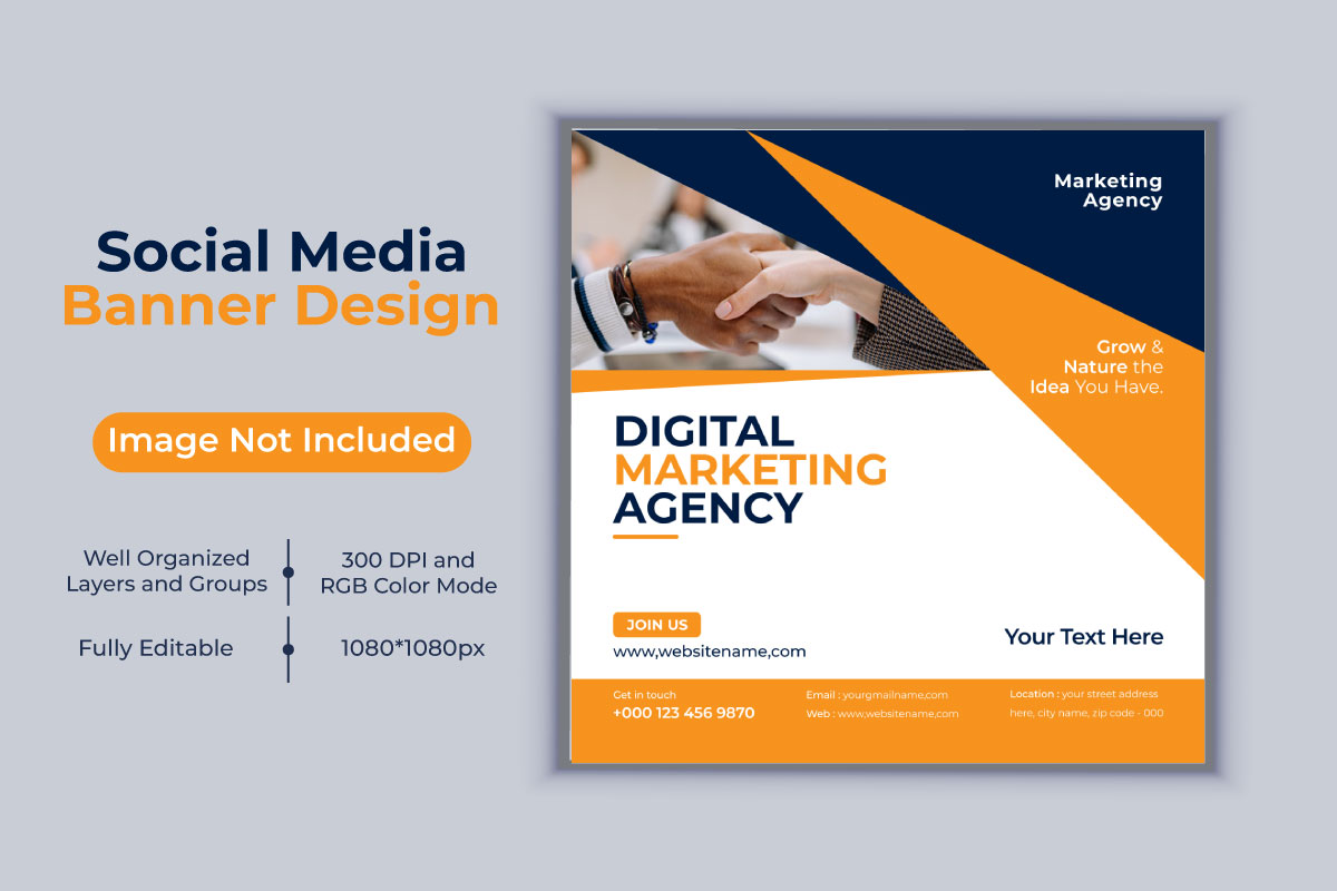 Creative New Idea Digital Marketing Agency Template For Social Media Post Design