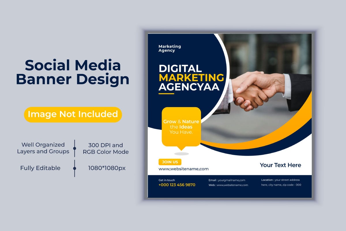 Creative Idea Digital Marketing Agency Template Design For Social Media Post Design