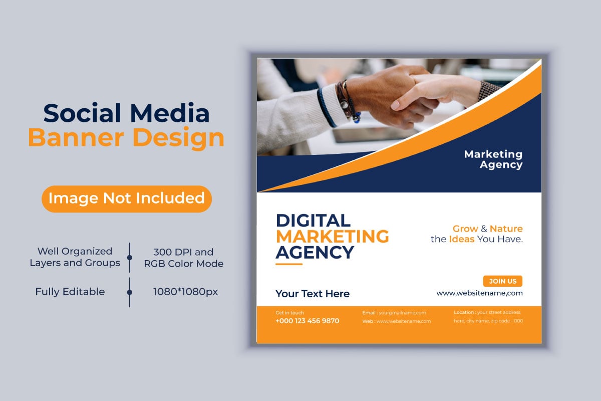 Creative Idea Digital Marketing Agency Banner Design Vector Template