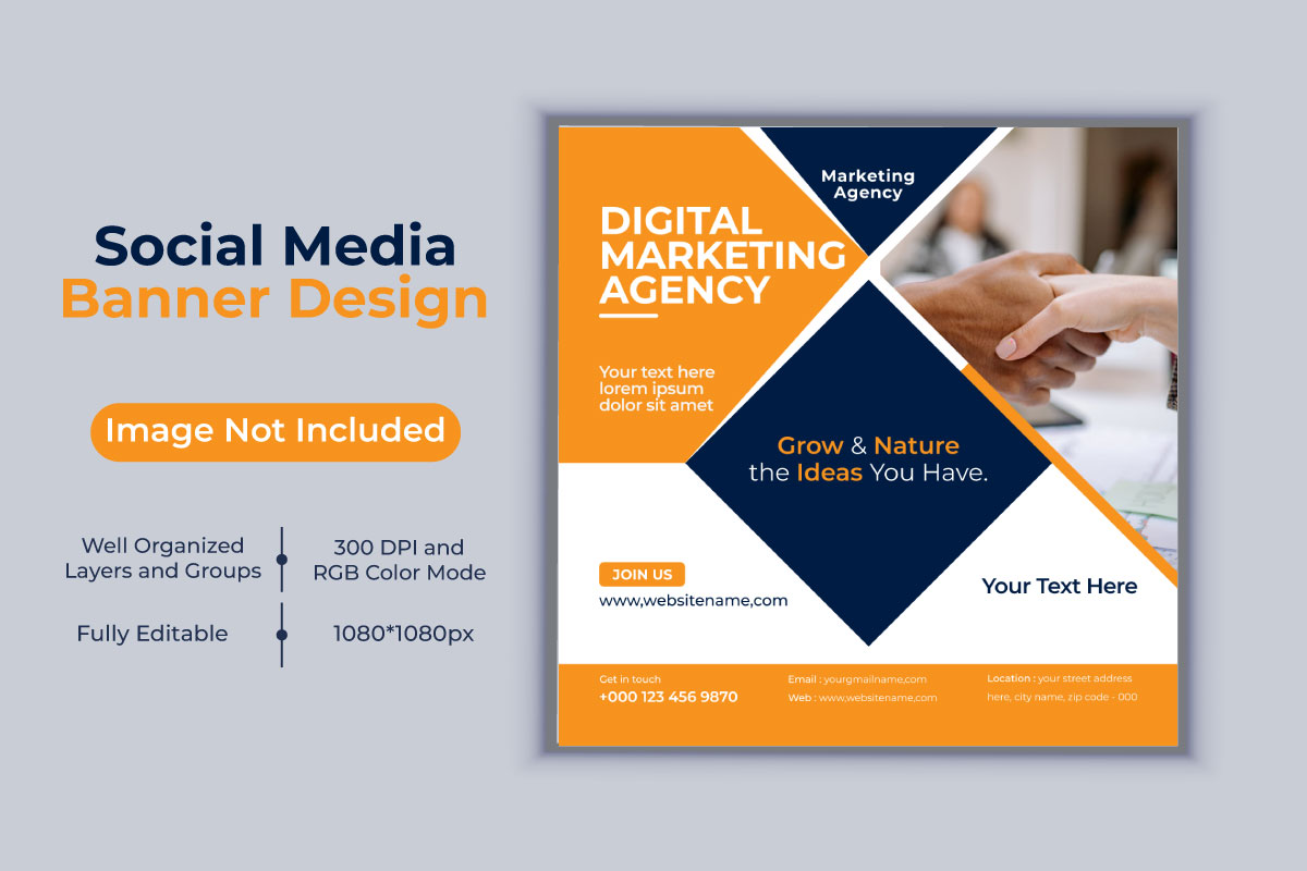 Creative New Idea Digital Marketing Agency Banner Template Design