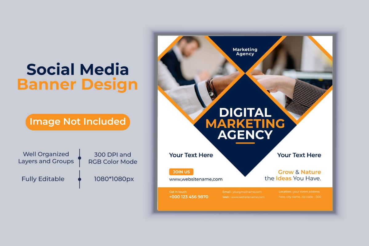 Creative New Idea Digital Marketing Agency Template Vector Design